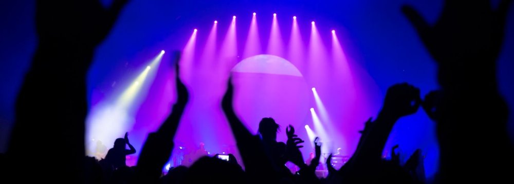 Silhouettes of concertgoers with hands raised, enjoying the vibrant Aspen Nightlife atmosphere.