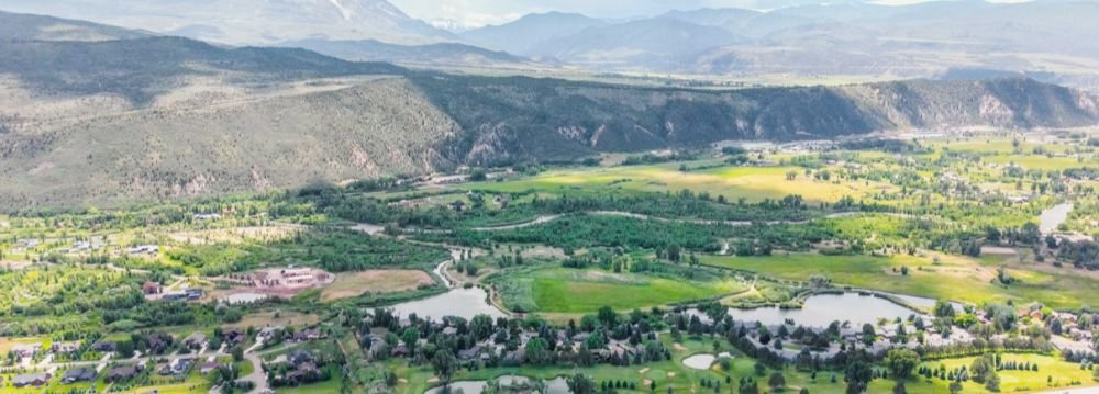 Aerial view of the beautiful landscape in Aspen Trails