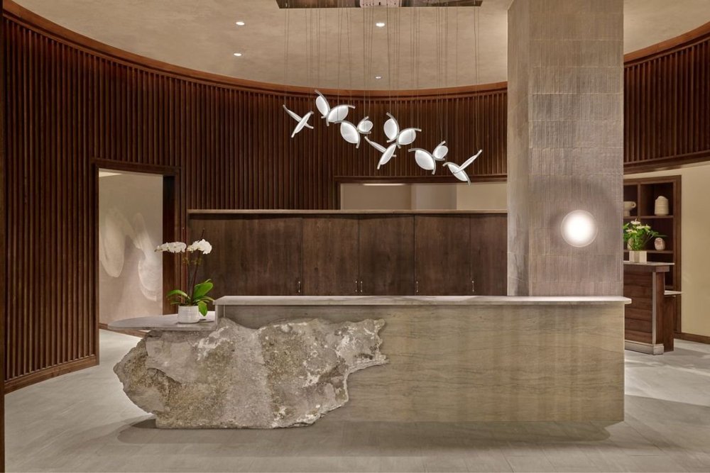 Luxurious spa interior in Aspen featuring a modern design with natural elements and a tranquil ambiance