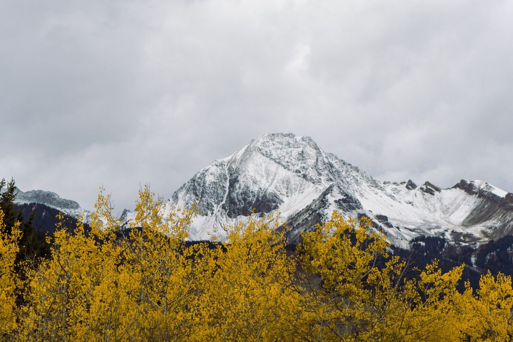 Stunning view of a mountain covered with snow in Aspen