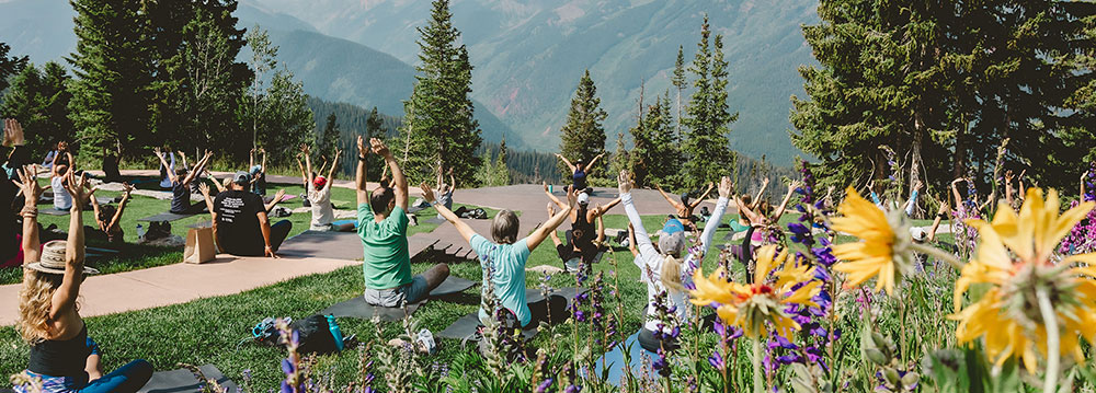 Yoga class in Aspen in June