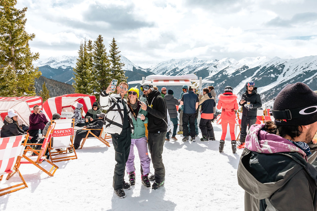 bachelor party celebrating apre ski in aspen