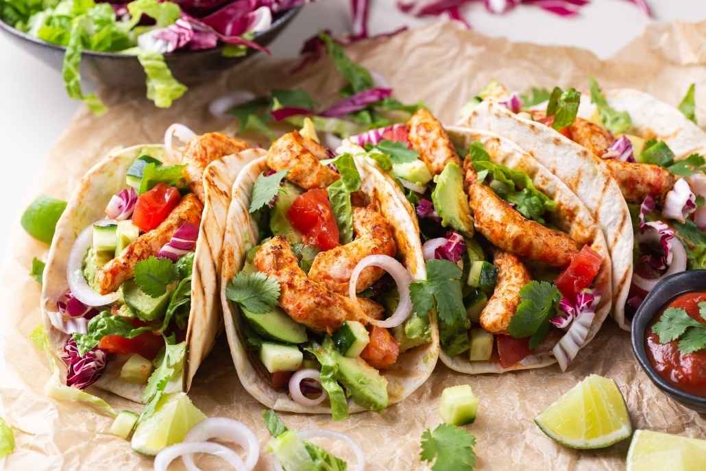 Tacos with fresh ingredients served at Betula for a luxury private dinner in Aspen